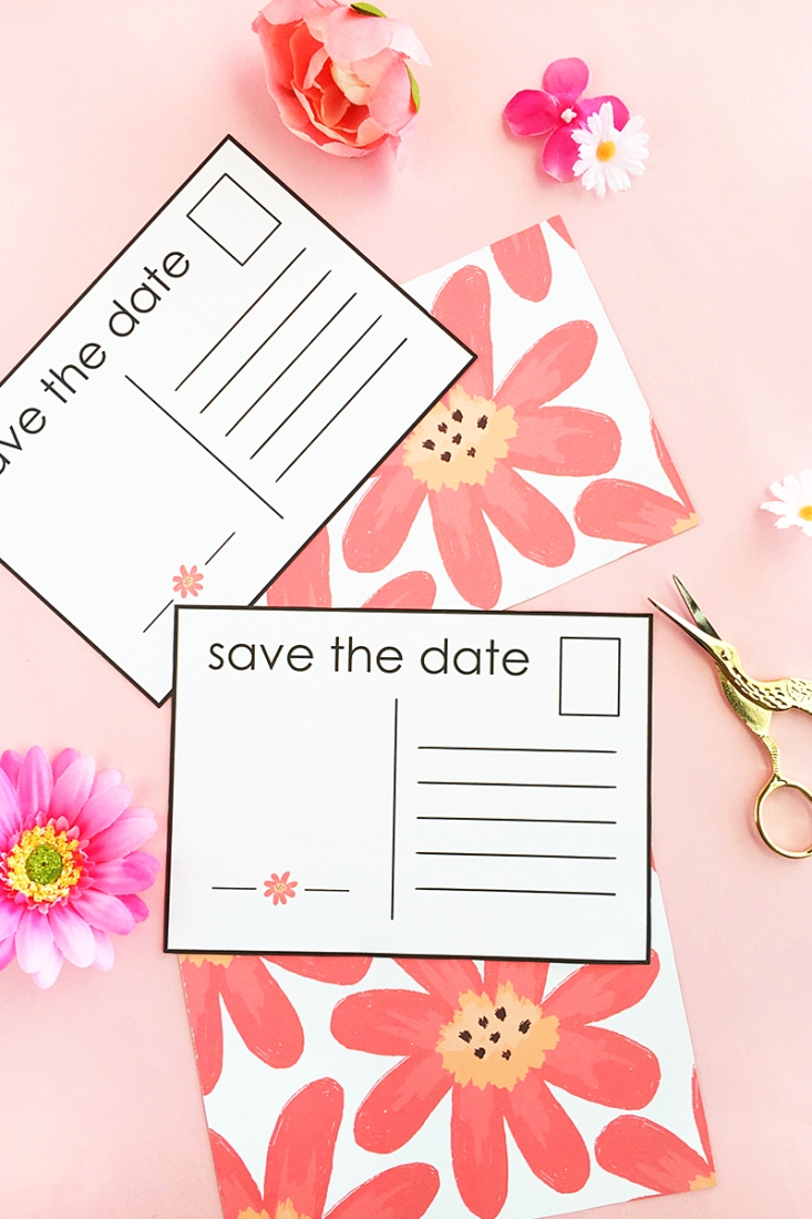 DIY Floral Save The Date Postcards - Planning a wedding? Make your own Save The Date notices with this tutorial on Maritza Lisa. Click through to make your own! 