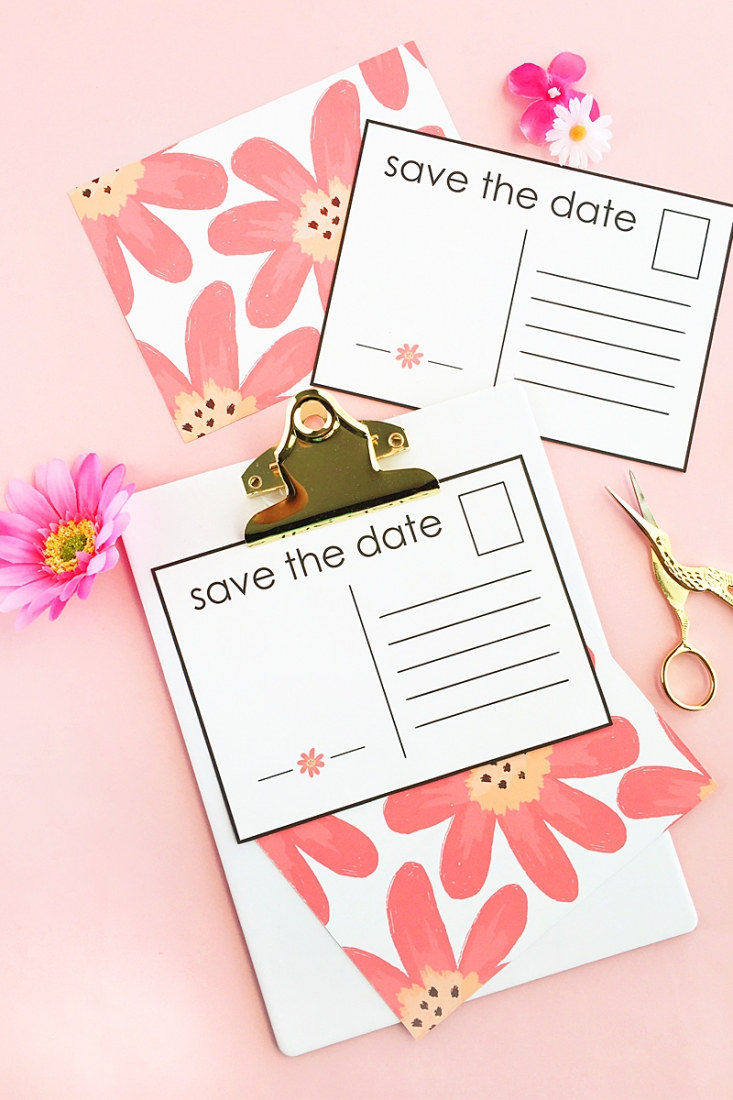 DIY Floral Save The Date Postcards - Planning a wedding? Make your own Save The Date notices with this tutorial on Maritza Lisa. Click through to make your own! 