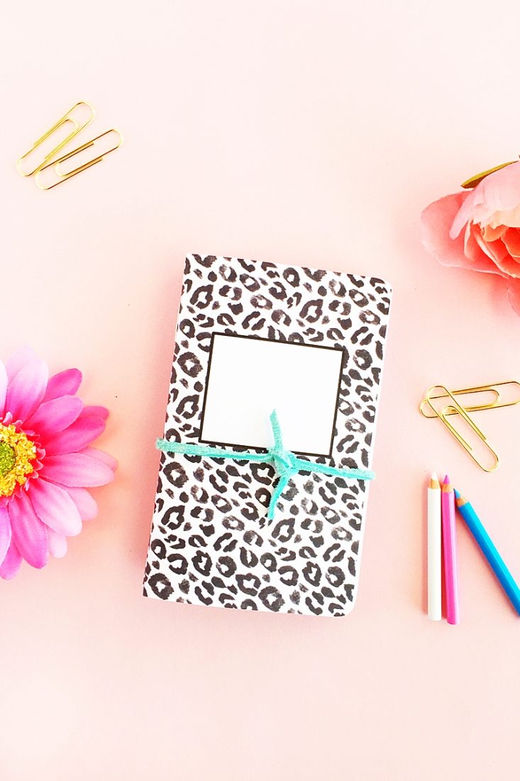 DIY Leopard Print Notebooks - Just in time for back to school. These little journals will help you keep you on track. Click through to make your own on Maritza Lisa!
