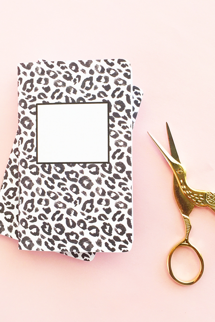 DIY Leopard Print Notebooks - Just in time for back to school. These little journals will help you keep you on track. Click through to make your own on Maritza Lisa!