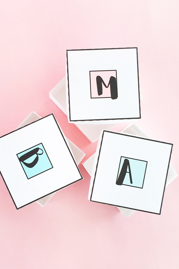 DIY Pastel Monogrammed Gift Boxes - Your friends and family love these personalized gift boxes. Click through for the tutorial on Maritza Lisa!