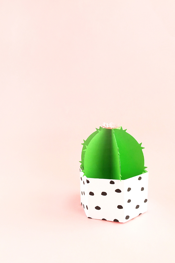 DIY Potted Paper Cactus - Maritza Lisa: Got a green thumb or know someone who does? Click through to make these cute little low-maintenance desk accessories - Silhouette Cameo Project - Silhouette Design Store - Crafts - Paper Crafts - Paper Plants 