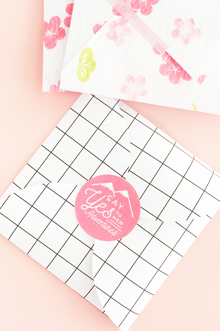 DIY Say Yes To New Adventures Envelope Seals - Maritza Lisa - Make your own envelope or package seals with sweet positivity. Click through for the tutorial!