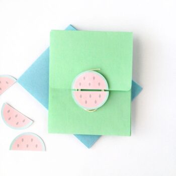 Watermelon Button and String Envelopes