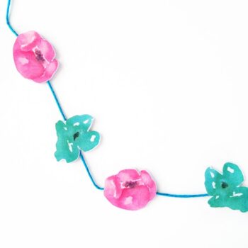 DIY Mini Watercolor Flower Garland #MaritzaLisa #Garland #SilhouetteCuts #AngieMakes