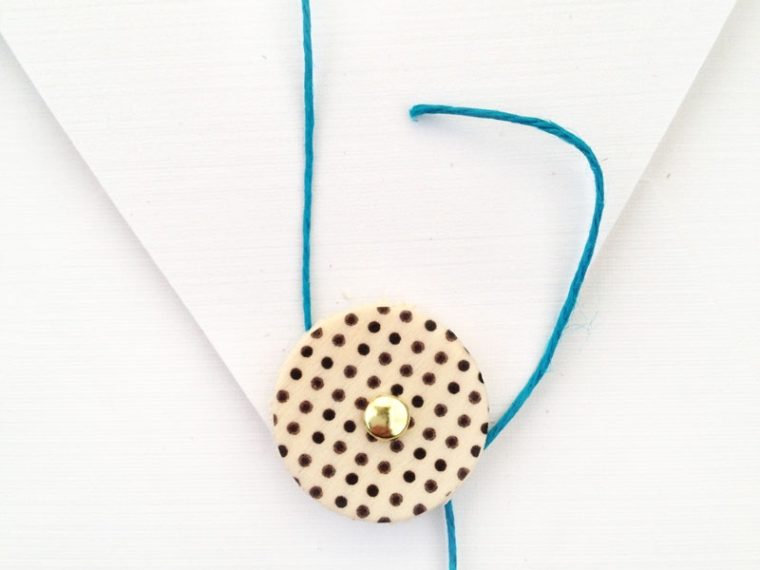 DIY Stationery - Create your patterned wooden button and string for your envelopes and packages