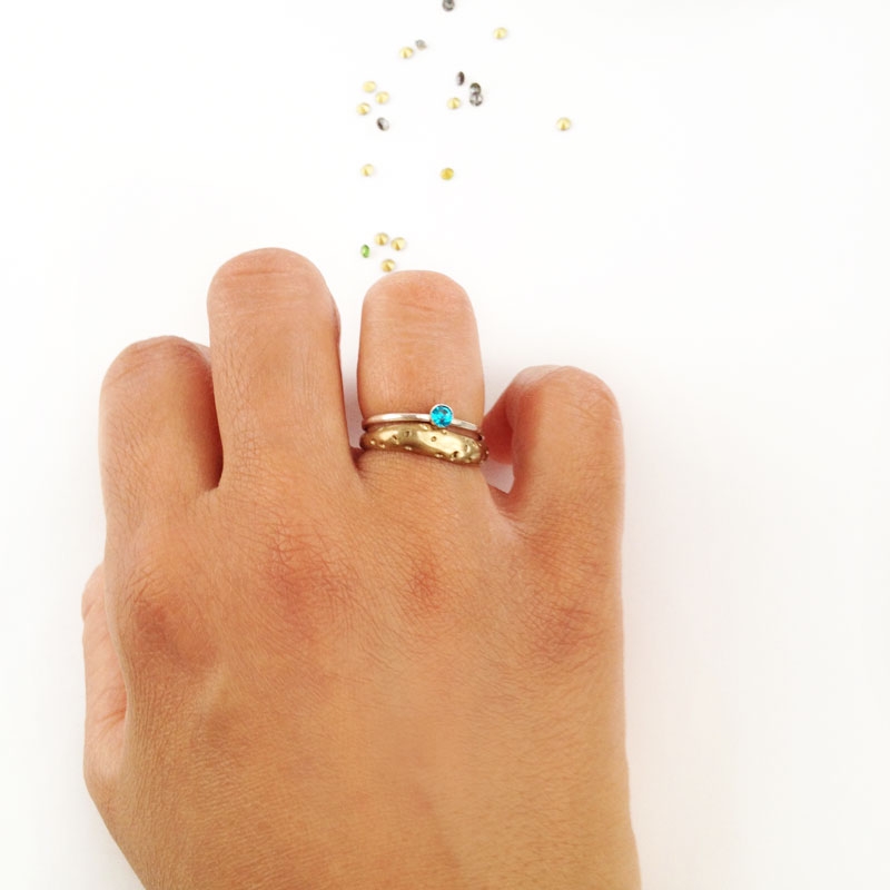 DIY Jewelry - Easy Stackable Rings - Maritza Lisa: Create your own custom stackable rings with colorful mini rhinestones in this quick and easy tutorial.