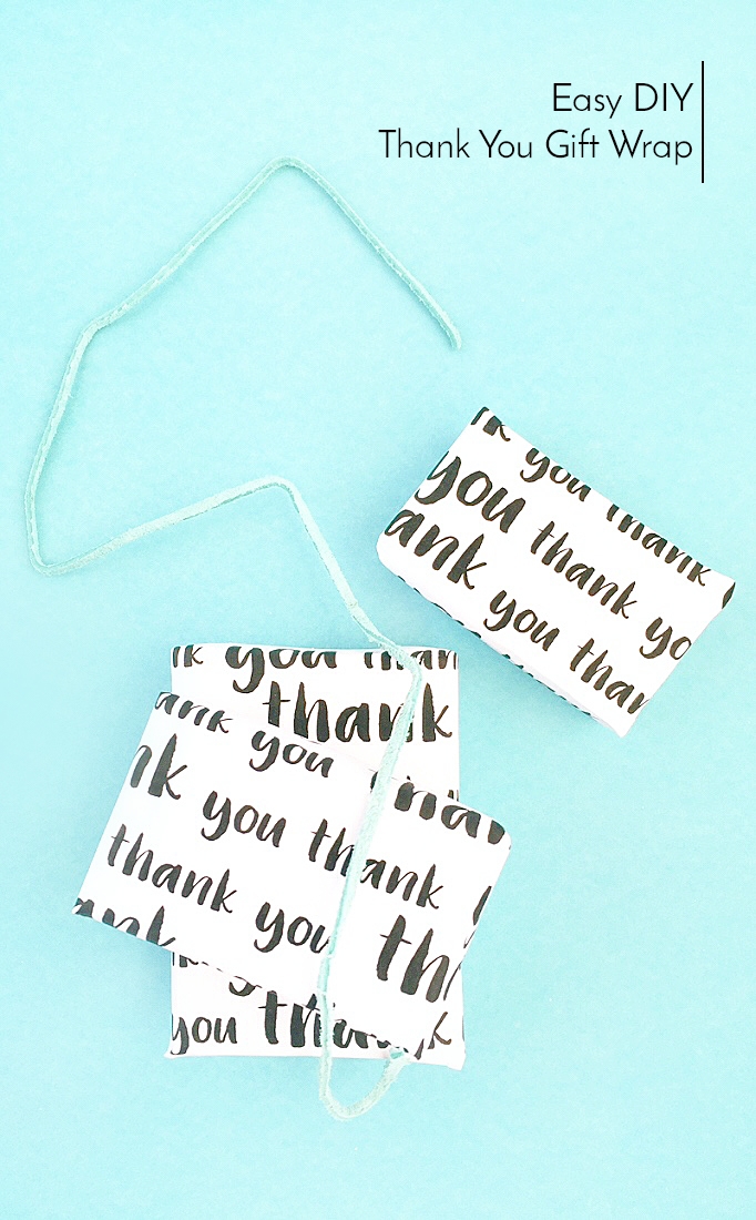 DIY Thank You Wrap - Maritza Lisa: An easy DIY for you to personalize your own wrapping paper. Click through for the details and tutorial...