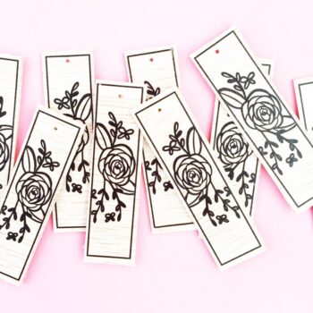 DIY Floral Wood Tags on Maritza Lisa - These floral tags were made with balsa wood, a floral image and Silhouette America's tattoo paper. Click through to make your own!