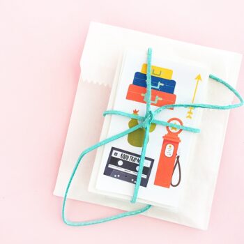 DIY Travel Sticker Gift Set on Maritza Lisa - Make your own travel stickers and seals, then package them into a perfect gift for all your loved ones who are adventure-bound. Click through for the tutorial!