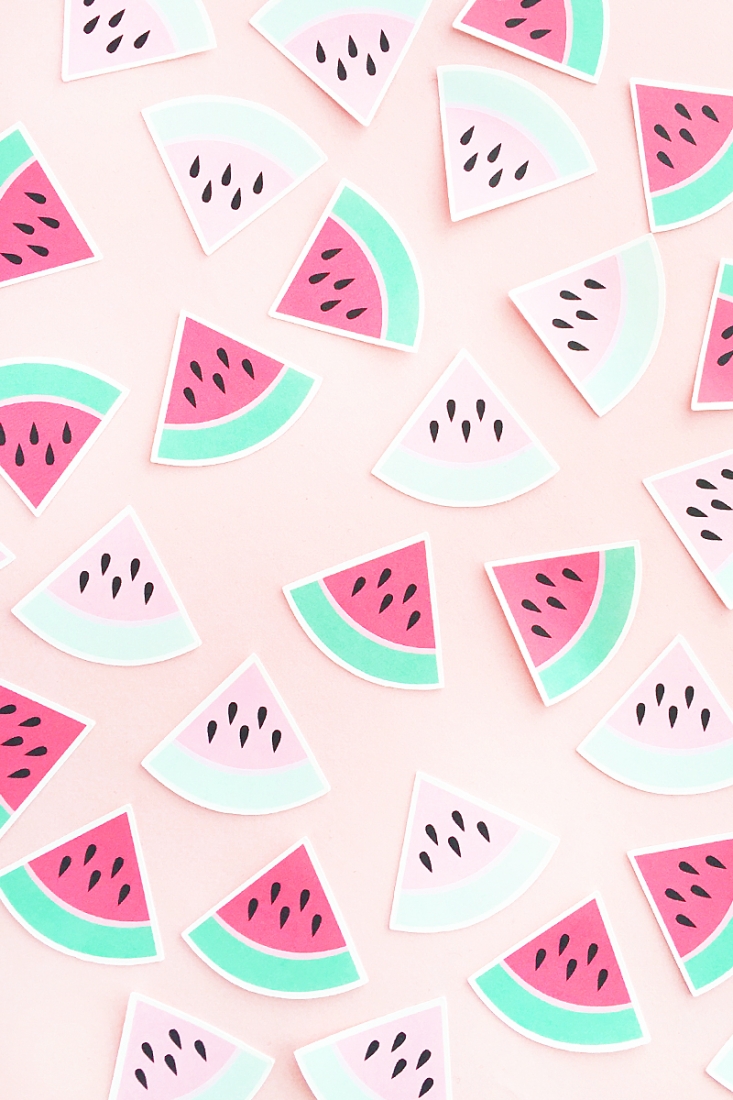 DIY Watermelon Stickers - click through to create your own watermelon stickers with this tutorial on Maritza Lisa. Perfect for packages and planners!