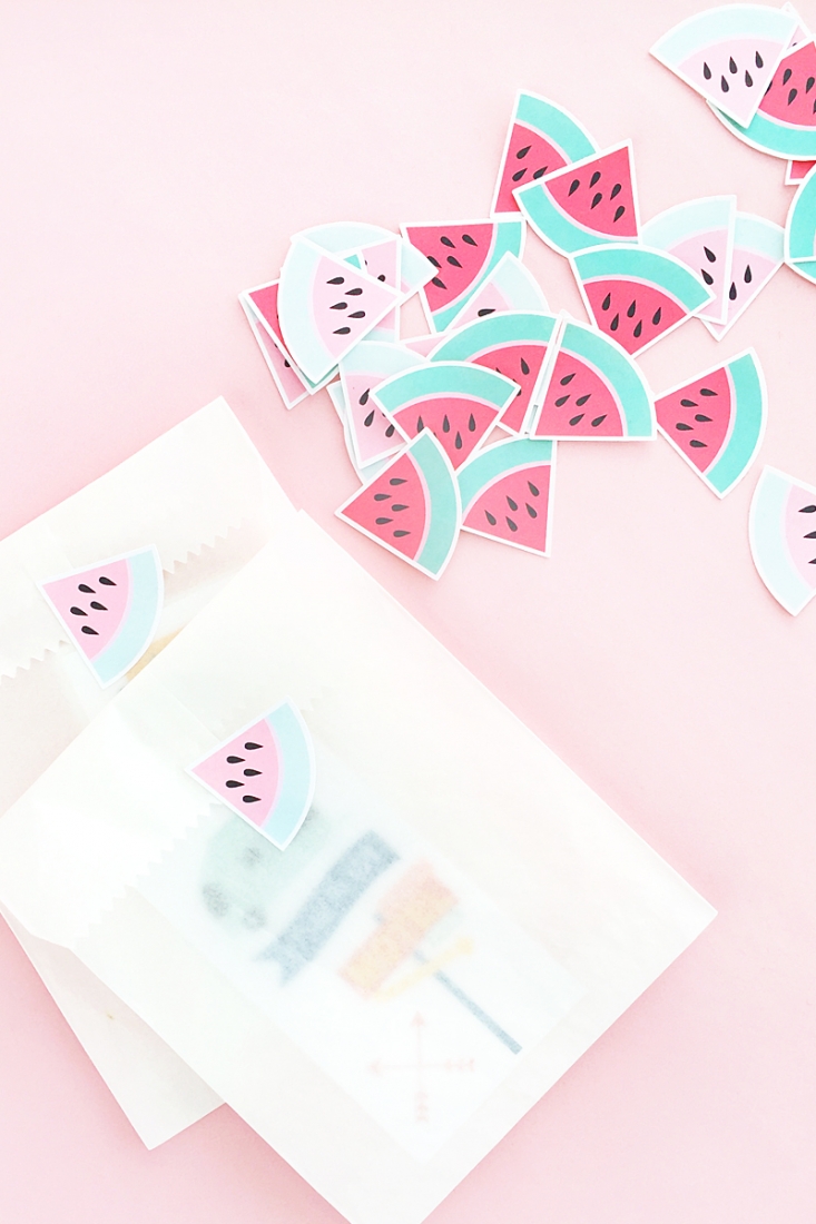 DIY Watermelon Stickers - click through to create your own watermelon stickers with this tutorial on Maritza Lisa. Perfect for packages and planners!