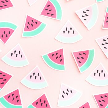 DIY Watermelon Stickers - click through to create your own watermelon stickers with this tutorial on Maritza Lisa. Perfect for packages and planners!