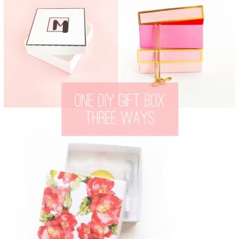 1 DIY Gift Box 3 Ways - Take one square gift box design and use it 3 ways for pretty packaging. Click through to get the tutorials on Maritza Lisa!