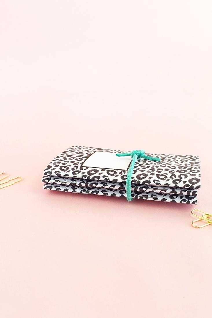 DIY Leopard Print Notebooks - Just in time for back to school. These little journals will help you keep you on track. Click through to make your own on Maritza Lisa!