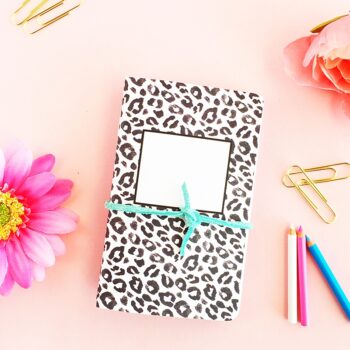 DIY Leopard Print Notebooks - Just in time for back to school. These little journals will help you keep you on track. Click through to make your own on Maritza Lisa!