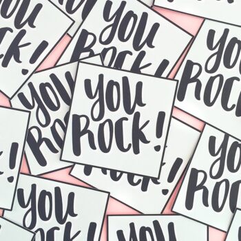 Easy DIY Lunch Box Notes - These little You Rock lunch note cards will be perfect for love notes to your little ones. Slide them in their lunch boxes and you will brighten their day! Click through to make your own!