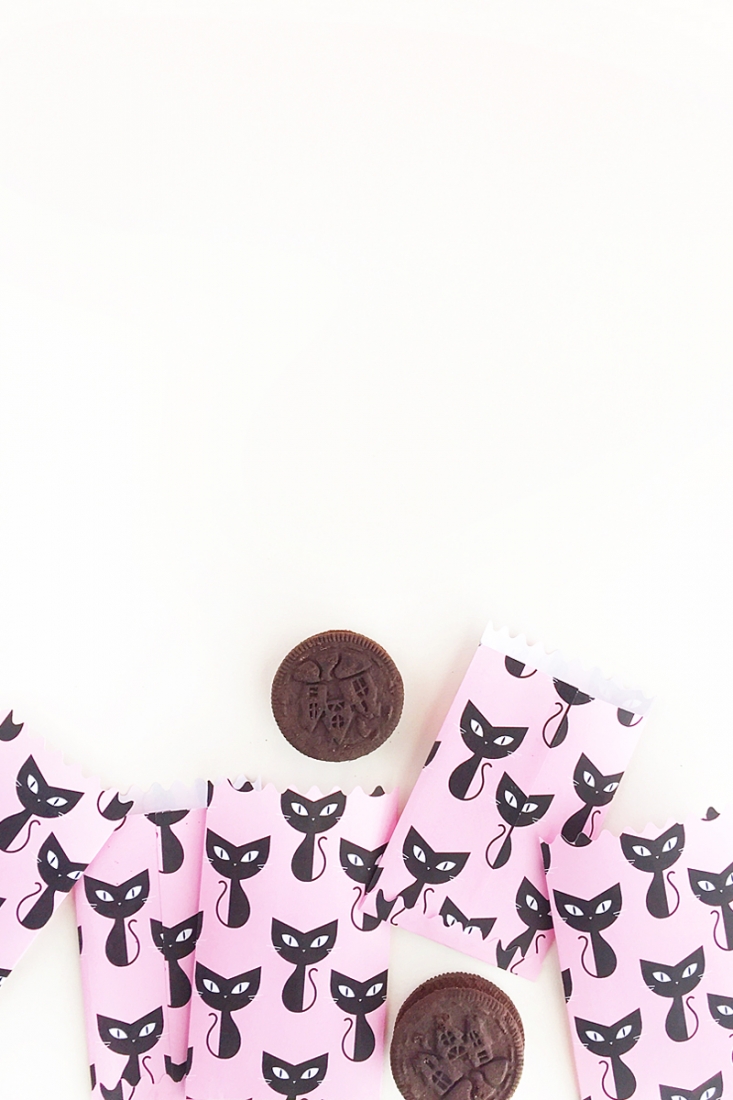 DIY Black Cat Halloween Treat Bags - Create this cute black cat pattern and treat bags for Halloween. Click through for the tutorial on Maritza Lisa!