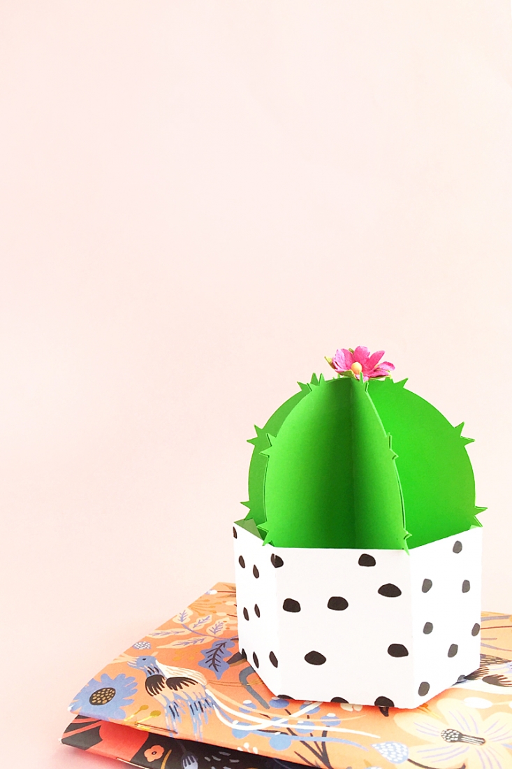 DIY Potted Paper Cactus - Maritza Lisa: Got a green thumb or know someone who does? Click through to make these cute little low-maintenance desk accessories - Silhouette Cameo Project - Silhouette Design Store - Crafts - Paper Crafts - Paper Plants 