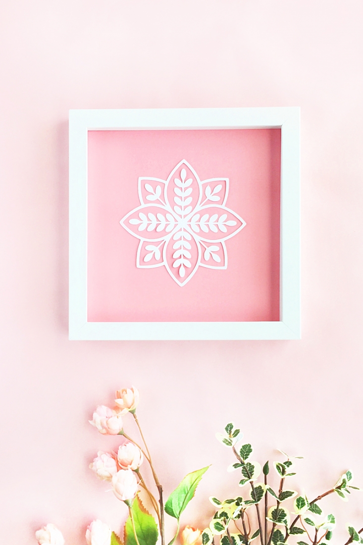 DIY Leaf In Leaf Wall Art - Maritza Lisa - Make your own wall art with your favorite leaf design, a picture frame and cardstock. Click through for the instructions of this DIY and Crafts tutorial!