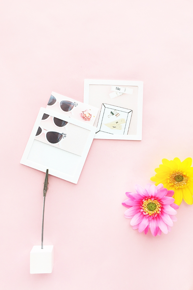 DIY Mini Picture Frames - Maritza Lisa - how to make photo frames at home with paper with this free cut file or PDF template! Click through to download!