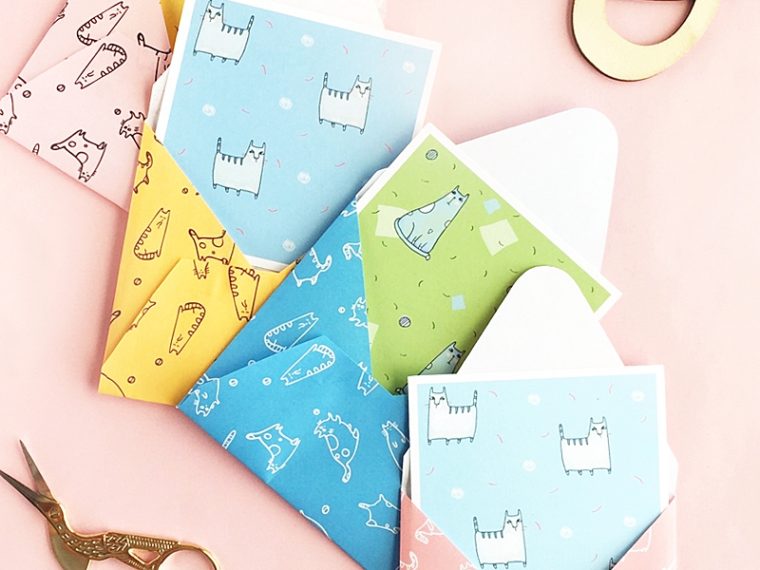 DIY Cat Patterned Stationery on Maritza Lisa - Love cats? Use these cat patterns to make your own stationery. Click through and I will show you how - DIY & Crafts