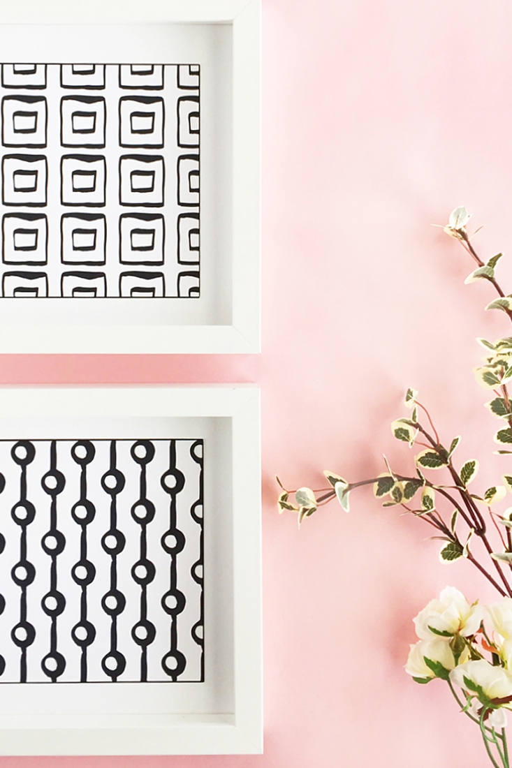 DIY Patterned Wall Art - Maritza Lisa: Craft your own modern wall art with these black and white geometric patterns. Click through for the tutorial!