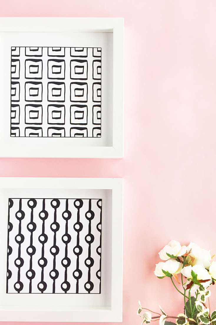 DIY Patterned Wall Art - Maritza Lisa: Craft your own modern wall art with these black and white geometric patterns. Click through for the easy tutorial!