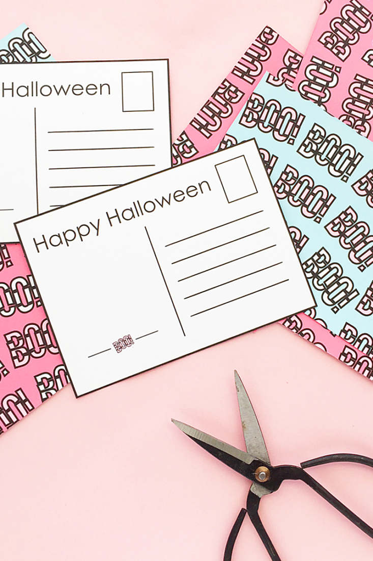 DIY Boo Halloween Postcards - Maritza Lisa: Looking for Halloween Crafts for School? Try using these DIY Postcards as a writing activity!
