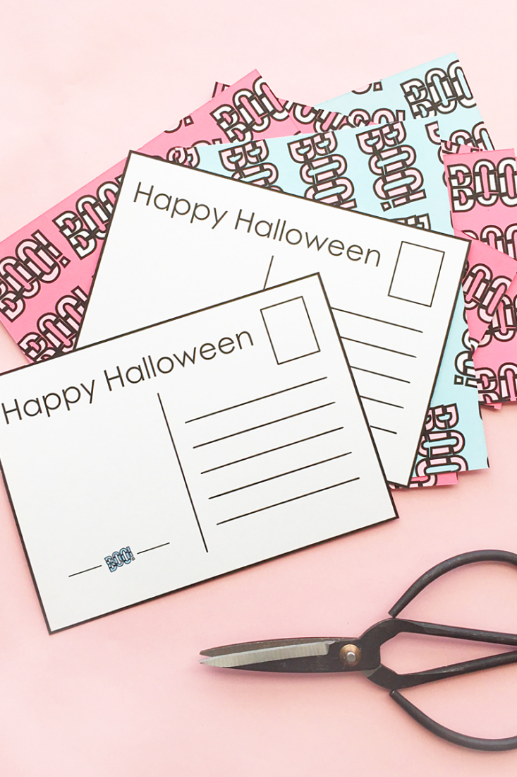DIY Boo Halloween Postcards - Maritza Lisa: How to make a postcard for Halloween! Perfect for school!