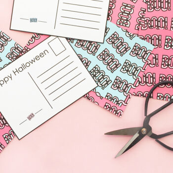 DIY Boo Halloween Postcards - Maritza Lisa: Sometimes you can't say Happy Halloween in person so why not make and send these cute postcards?