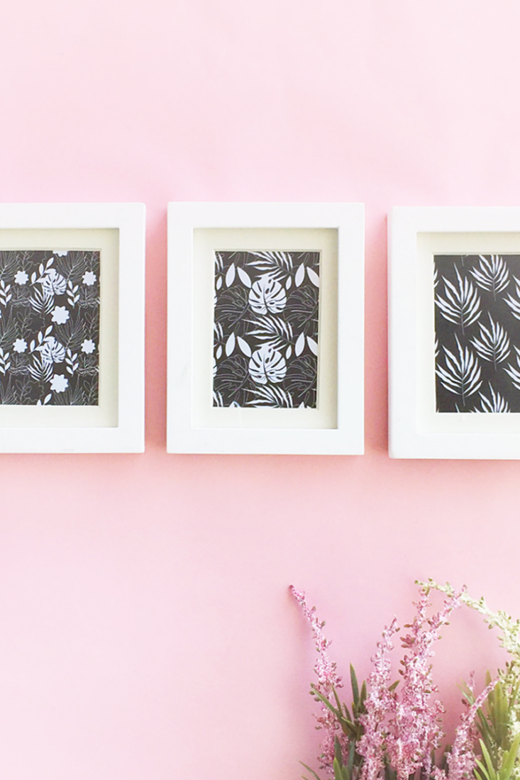 Easy DIY Mini Framed Floral Artwork - Maritza Lisa - It will only take 5 minutes to create this sweet collection of frames. Perfect addition to your home decor!