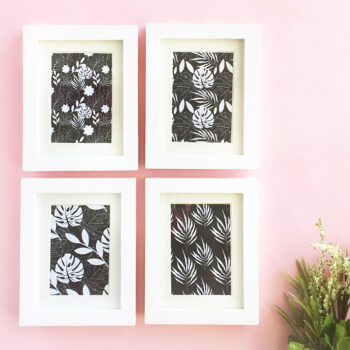 Easy DIY Mini Framed Floral Artwork - Maritza Lisa - It will only take 5 minutes to create this sweet collection of frames. Perfect addition to your home decor!