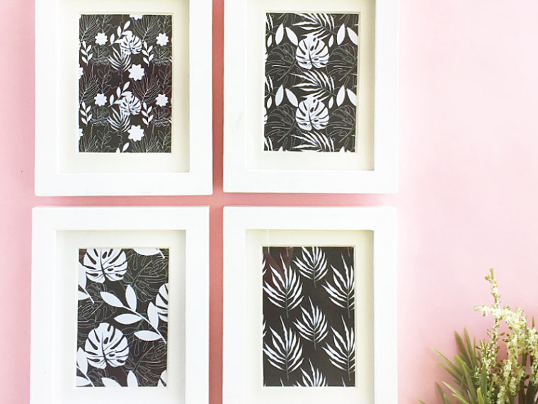 Easy DIY Mini Framed Floral Artwork - Maritza Lisa - It will only take 5 minutes to create this sweet collection of frames. Perfect addition to your home decor!