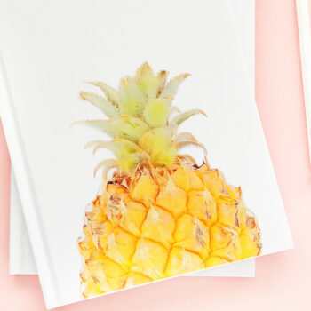 DIY Pineapple Notebook by Maritza Lisa for The House Of Wood - Hop on over to The House Of Wood for this fun tutorial using Printable Tattoo Paper