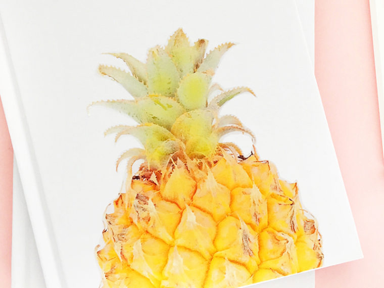 DIY Pineapple Notebook by Maritza Lisa for The House Of Wood - Hop on over to The House Of Wood for this fun tutorial using Printable Tattoo Paper