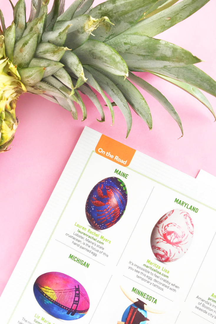 DIY Pink Maryland Crab Easter Egg for April 2018 Issue of Food Network Magazine - I created this sweet Easter Egg to represent my home state of Maryland using temporary tattoos!