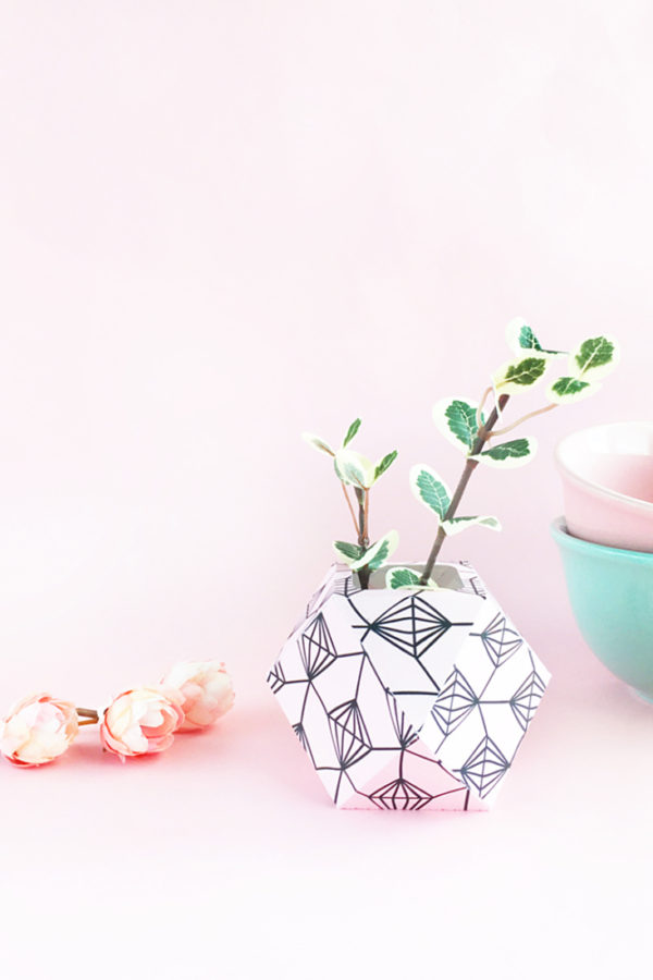 DIY Patterned Paper Planters
