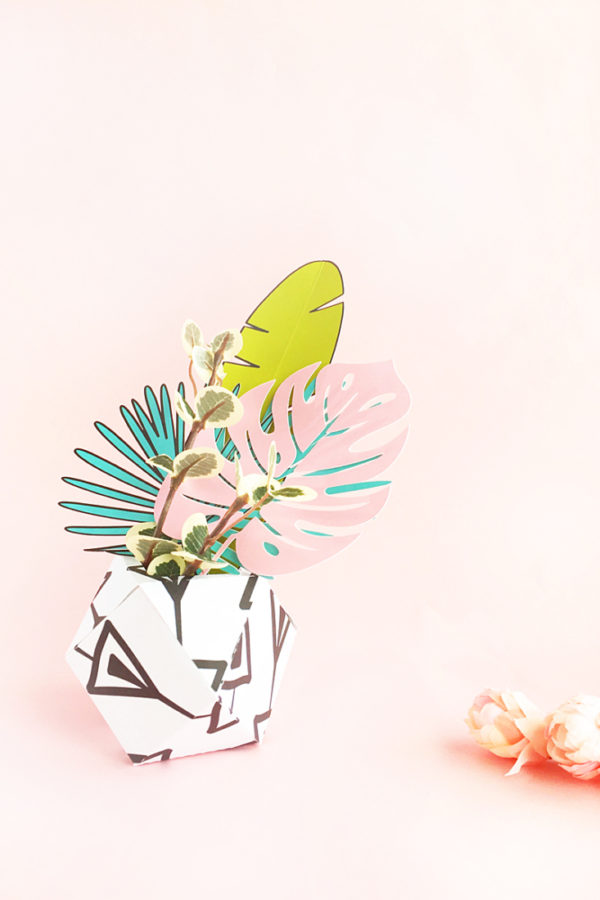 DIY Patterned Paper Planters
