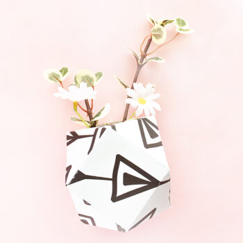 DIY Patterned Paper Planters on Maritza Lisa - If you have a brown thumb like me - pretty faux plants and flowers are a must - here are some cute planters for them!