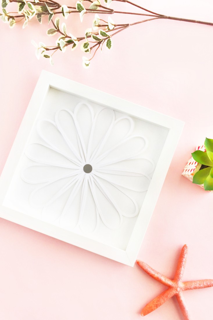 Easy DIY Paper Flower Wall Art - Make your own home decor with a paper flower! Click through for the full DIY & Crafts tutorial on Maritza Lisa!