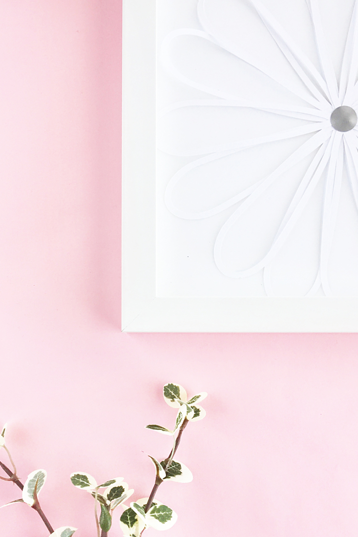 Easy DIY Paper Flower Wall Art - Make your own home decor with a paper flower! Click through for the full DIY & Crafts tutorial on Maritza Lisa!