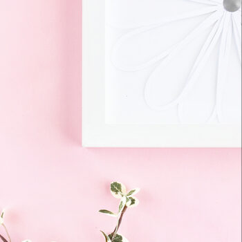 Easy DIY Paper Flower Wall Art - Make your own home decor with a paper flower! Click through for the full DIY & Crafts tutorial on Maritza Lisa!
