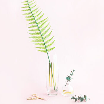 Easy DIY Gold Accented Glass Vase - Maritza Lisa: Upcycle or make your own modern vases with gold tattoo paper in minutes! Click through for the tutorial!