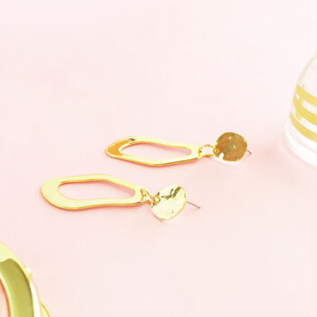 Easy DIY Gold Abstract Earrings - Maritza Lisa