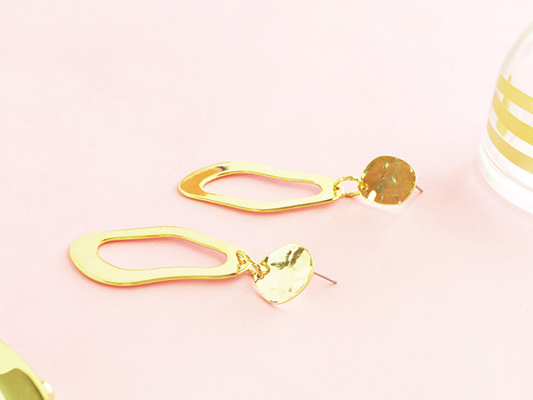 Easy DIY Gold Abstract Earrings - Maritza Lisa