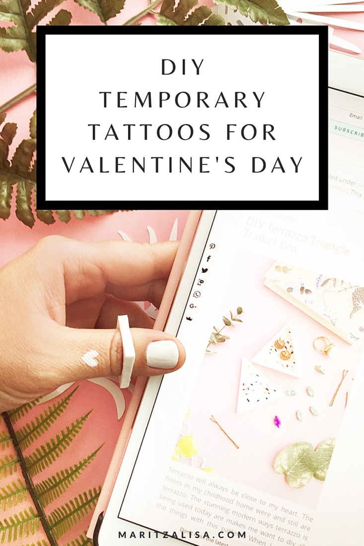 DIY Mini White Heart Tattoo on Maritza Lisa - Make your own white temporary tattoo hearts for Valentine's Day. Perfect as little party favors too!