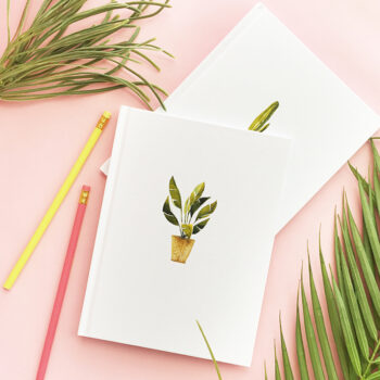 DIY Watercolor Potted Plant Notebooks on Maritza Lisa - Click through to make your own pretty stationery or journals with this easy DIY and Crafts tutorial!