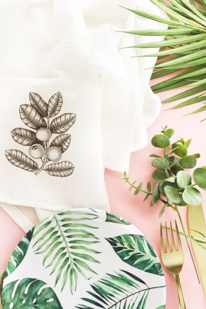 DIY Eucalyptus and Guava Flour Sack Towels - Maritza Lisa