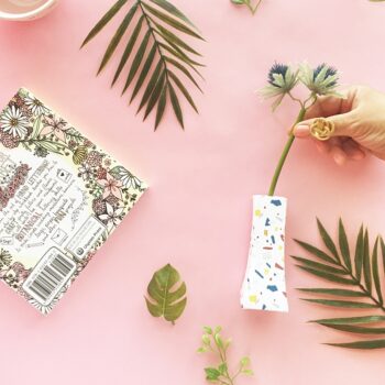 DIY Terrazzo Paper Vase on Maritza Lisa - Looking for a modern way to display your faux greenery? Click through to make this terrazzo vase out of paper!